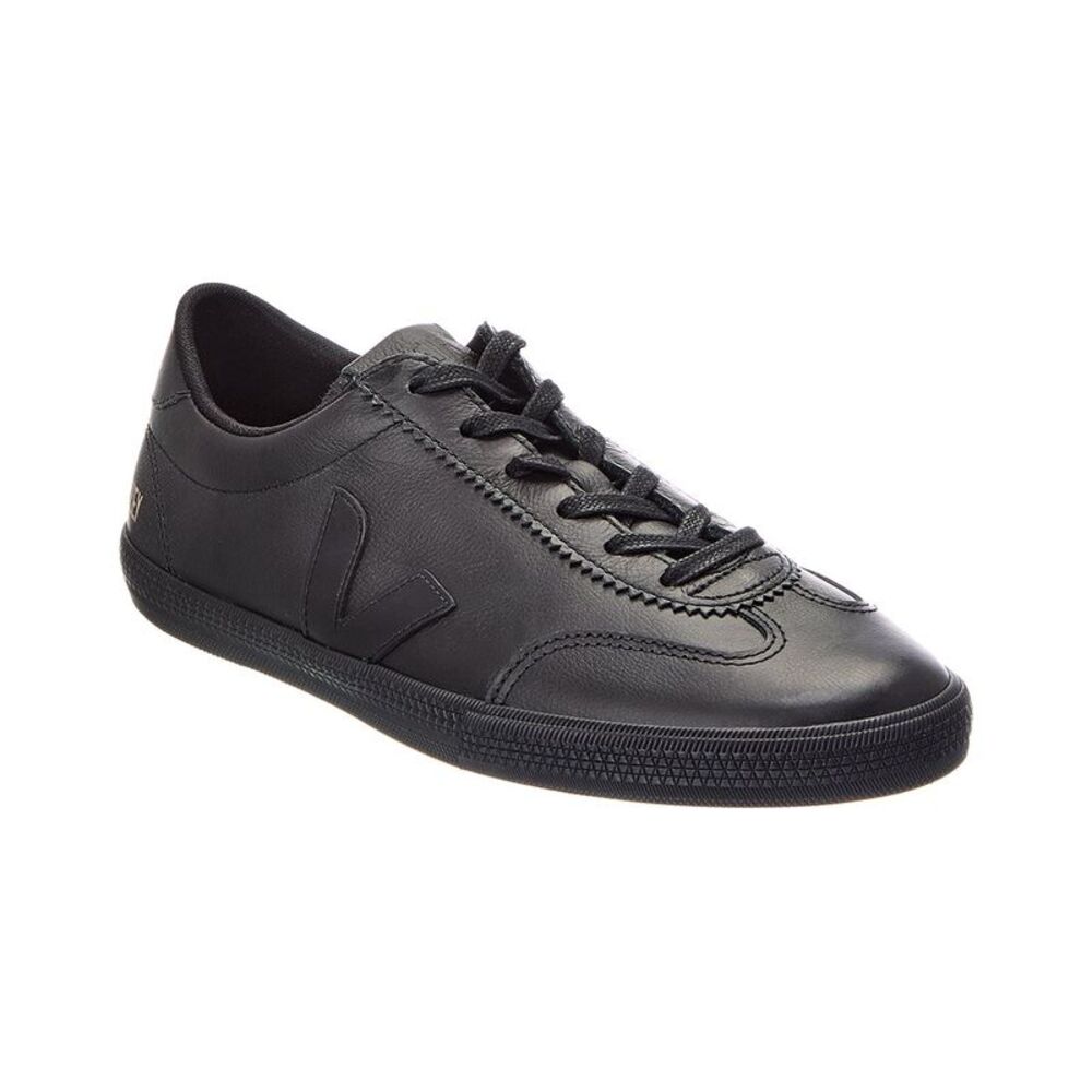 Veja Volley Signature Leather Sneaker, Black